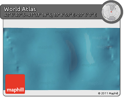 Satellite 3D Map of the Area around 41° 51' 59" S, 19° 37' 30" E