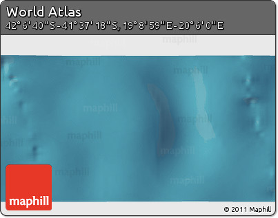Satellite 3D Map of the Area around 41° 51' 59" S, 19° 37' 30" E