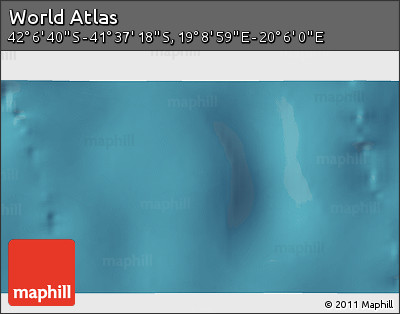 Satellite 3D Map of the Area around 41° 51' 59" S, 19° 37' 30" E