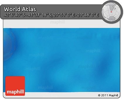 Shaded Relief 3D Map of the Area around 41° 51' 59" S, 21° 19' 30" E