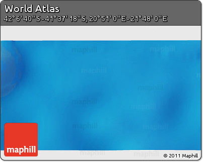 Shaded Relief 3D Map of the Area around 41° 51' 59" S, 21° 19' 30" E