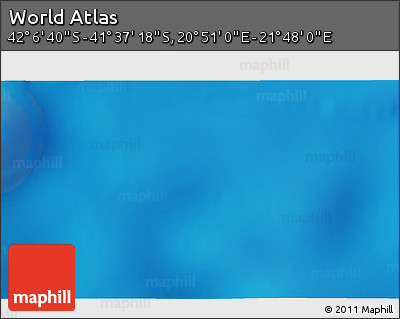 Shaded Relief 3D Map of the Area around 41° 51' 59" S, 21° 19' 30" E
