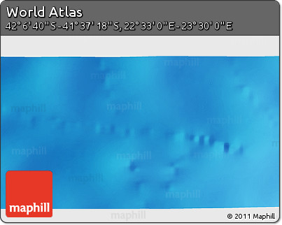 Physical 3D Map of the Area around 41° 51' 59" S, 23° 1' 29" E
