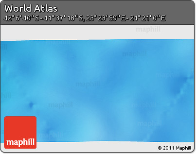 Physical 3D Map of the Area around 41° 51' 59" S, 23° 52' 30" E