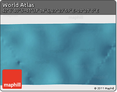 Satellite 3D Map of the Area around 41° 51' 59" S, 23° 52' 30" E