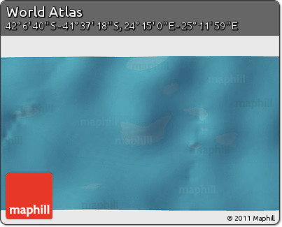 Satellite 3D Map of the Area around 41° 51' 59" S, 24° 43' 30" E
