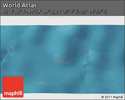 Satellite 3D Map of the Area around 41° 51' 59" S, 24° 43' 30" E