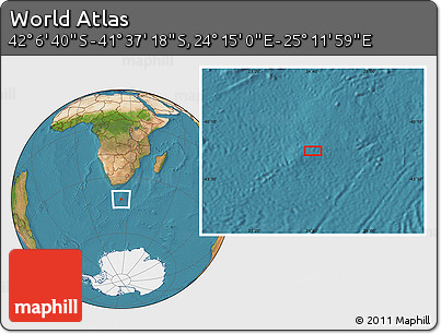 Satellite Location Map of the Area around 41° 51' 59" S, 24° 43' 30" E