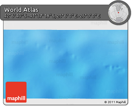 Physical 3D Map of the Area around 41° 51' 59" S, 25° 34' 30" E