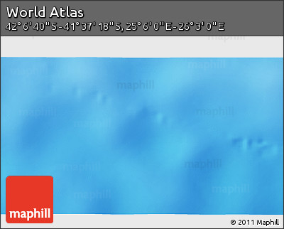 Physical 3D Map of the Area around 41° 51' 59" S, 25° 34' 30" E