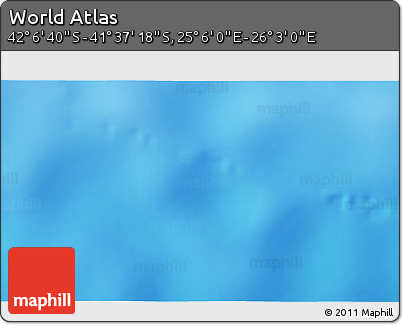 Physical 3D Map of the Area around 41° 51' 59" S, 25° 34' 30" E