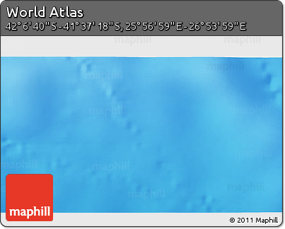Physical 3D Map of the Area around 41° 51' 59" S, 26° 25' 29" E