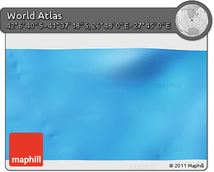 Physical 3D Map of the Area around 41° 51' 59" S, 27° 16' 29" E