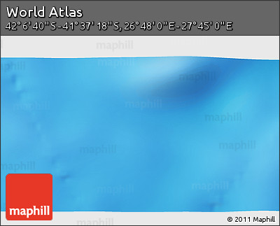 Physical 3D Map of the Area around 41° 51' 59" S, 27° 16' 29" E