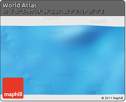 Physical 3D Map of the Area around 41° 51' 59" S, 27° 16' 29" E