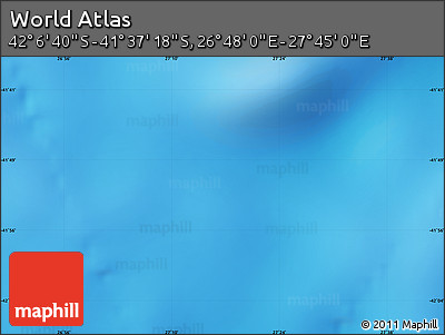 Physical Map of the Area around 41° 51' 59" S, 27° 16' 29" E