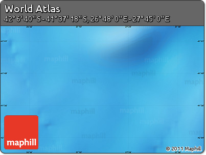 Physical Map of the Area around 41° 51' 59" S, 27° 16' 29" E