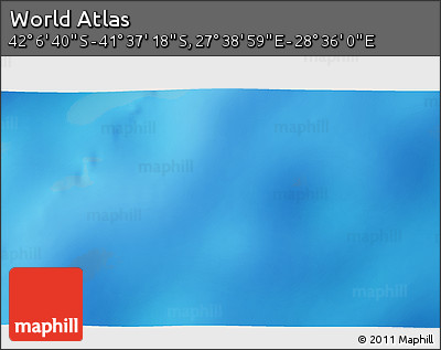 Physical 3D Map of the Area around 41° 51' 59" S, 28° 7' 30" E