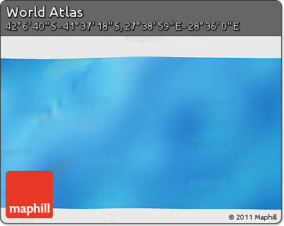 Physical 3D Map of the Area around 41° 51' 59" S, 28° 7' 30" E