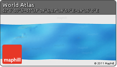 Physical Panoramic Map of the Area around 41° 51' 59" S, 28° 7' 30" E