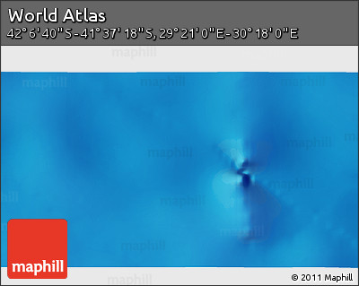 Physical 3D Map of the Area around 41° 51' 59" S, 29° 49' 30" E