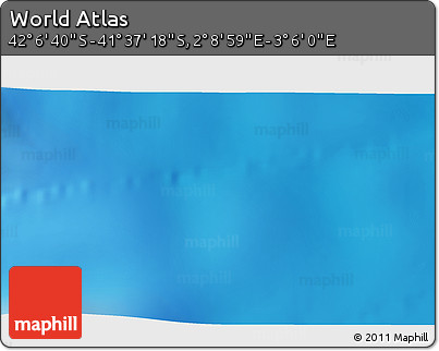 Physical 3D Map of the Area around 41° 51' 59" S, 2° 37' 30" E