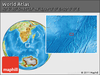 Physical Location Map of the Area around 41° 51' 59" S, 31° 31' 29" E