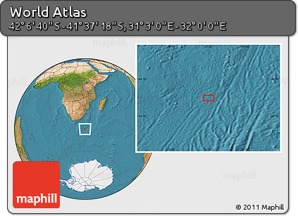 Satellite Location Map of the Area around 41° 51' 59" S, 31° 31' 29" E