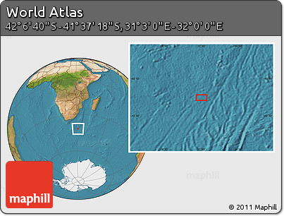 Satellite Location Map of the Area around 41° 51' 59" S, 31° 31' 29" E