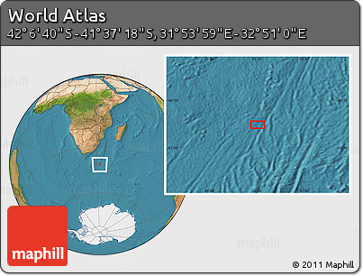 Satellite Location Map of the Area around 41° 51' 59" S, 32° 22' 30" E
