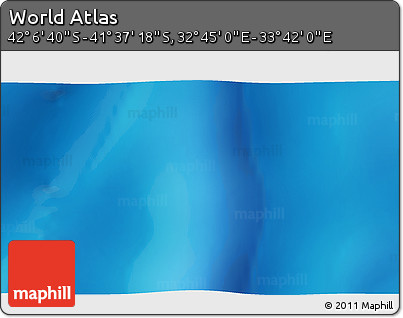 Physical 3D Map of the Area around 41° 51' 59" S, 33° 13' 30" E