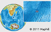 Physical Location Map of the area around 41° 51' 59" S, 33° 13' 30" E
