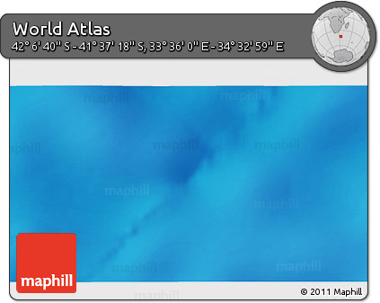 Physical 3D Map of the Area around 41° 51' 59" S, 34° 4' 30" E