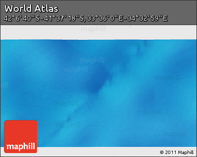 Physical 3D Map of the Area around 41° 51' 59" S, 34° 4' 30" E