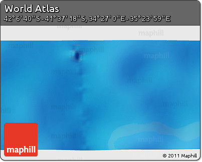 Physical 3D Map of the Area around 41° 51' 59" S, 34° 55' 29" E