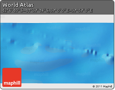 Physical 3D Map of the Area around 41° 51' 59" S, 37° 28' 30" E