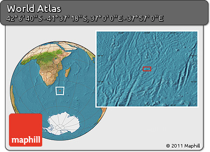 Satellite Location Map of the Area around 41° 51' 59" S, 37° 28' 30" E