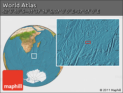 Satellite Location Map of the Area around 41° 51' 59" S, 37° 28' 30" E