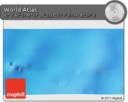 Shaded Relief 3D Map of the Area around 41° 51' 59" S, 38° 19' 30" E