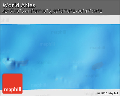 Shaded Relief 3D Map of the Area around 41° 51' 59" S, 38° 19' 30" E