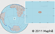 Gray Location Map of the area around 41° 51' 59" S, 3° 28' 30" E