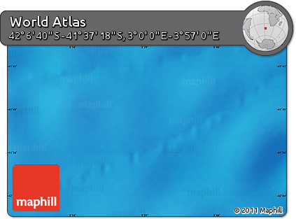 Physical Map of the Area around 41° 51' 59" S, 3° 28' 30" E