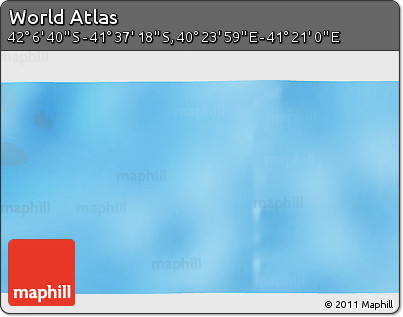 Physical 3D Map of the Area around 41° 51' 59" S, 40° 52' 30" E