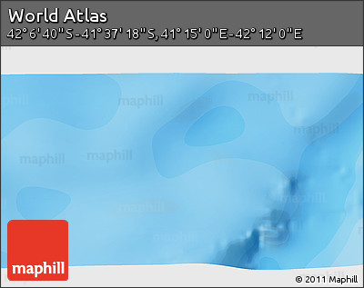 Political 3D Map of the Area around 41° 51' 59" S, 41° 43' 30" E