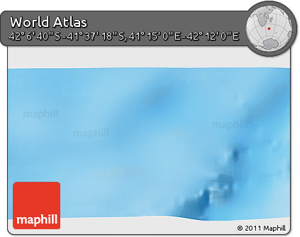 Shaded Relief 3D Map of the Area around 41° 51' 59" S, 41° 43' 30" E
