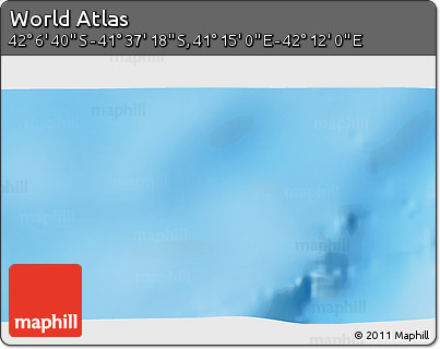 Shaded Relief 3D Map of the Area around 41° 51' 59" S, 41° 43' 30" E