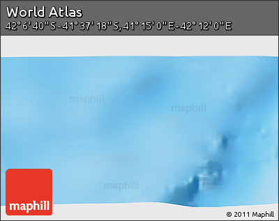 Shaded Relief 3D Map of the Area around 41° 51' 59" S, 41° 43' 30" E