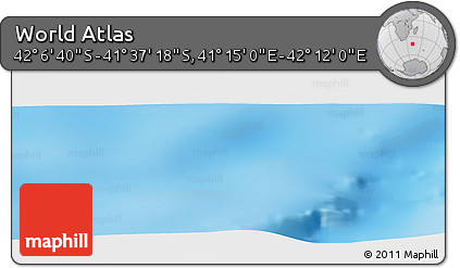 Physical Panoramic Map of the Area around 41° 51' 59" S, 41° 43' 30" E