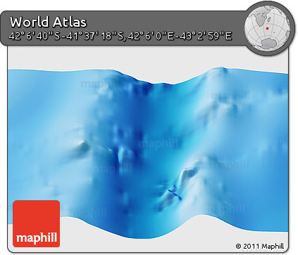 Physical 3D Map of the Area around 41° 51' 59" S, 42° 34' 30" E