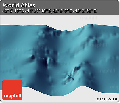 Satellite 3D Map of the Area around 41° 51' 59" S, 42° 34' 30" E